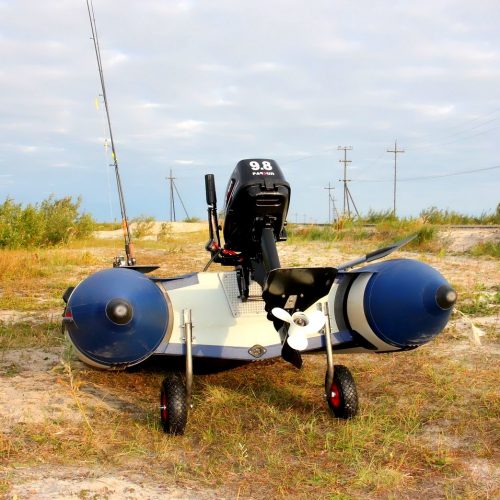 установка транцевых колес на лодку